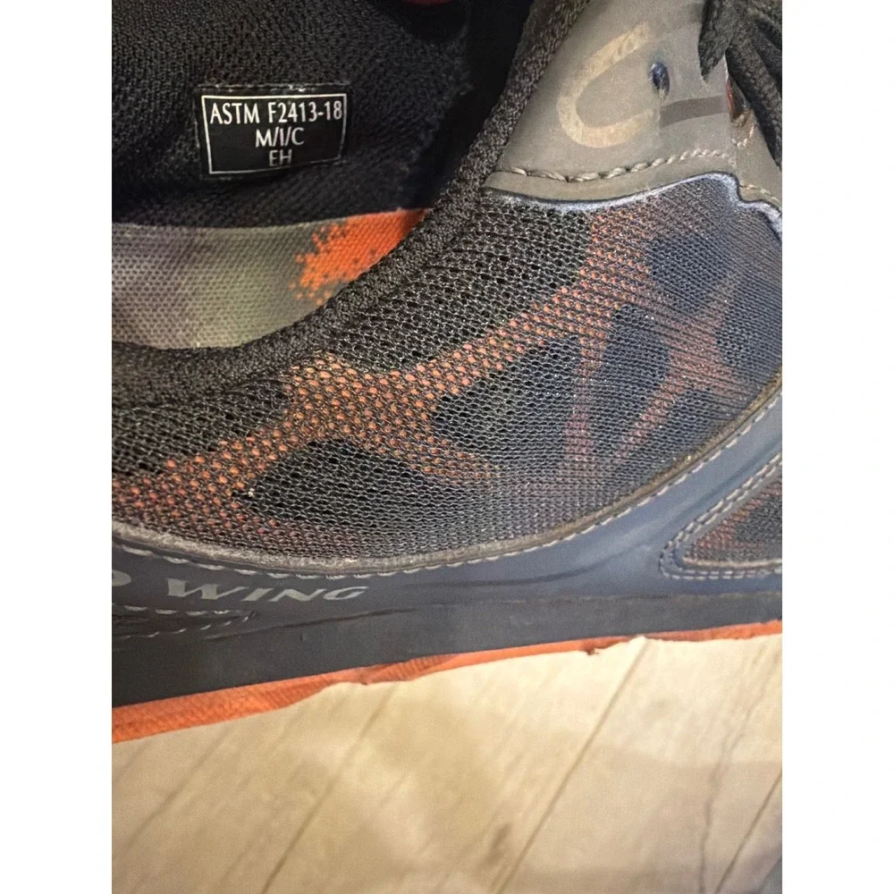 Red Wing 6338 CoolTech Athletics Mens Black Orange Safety Toe Work Shoes 11.5 D